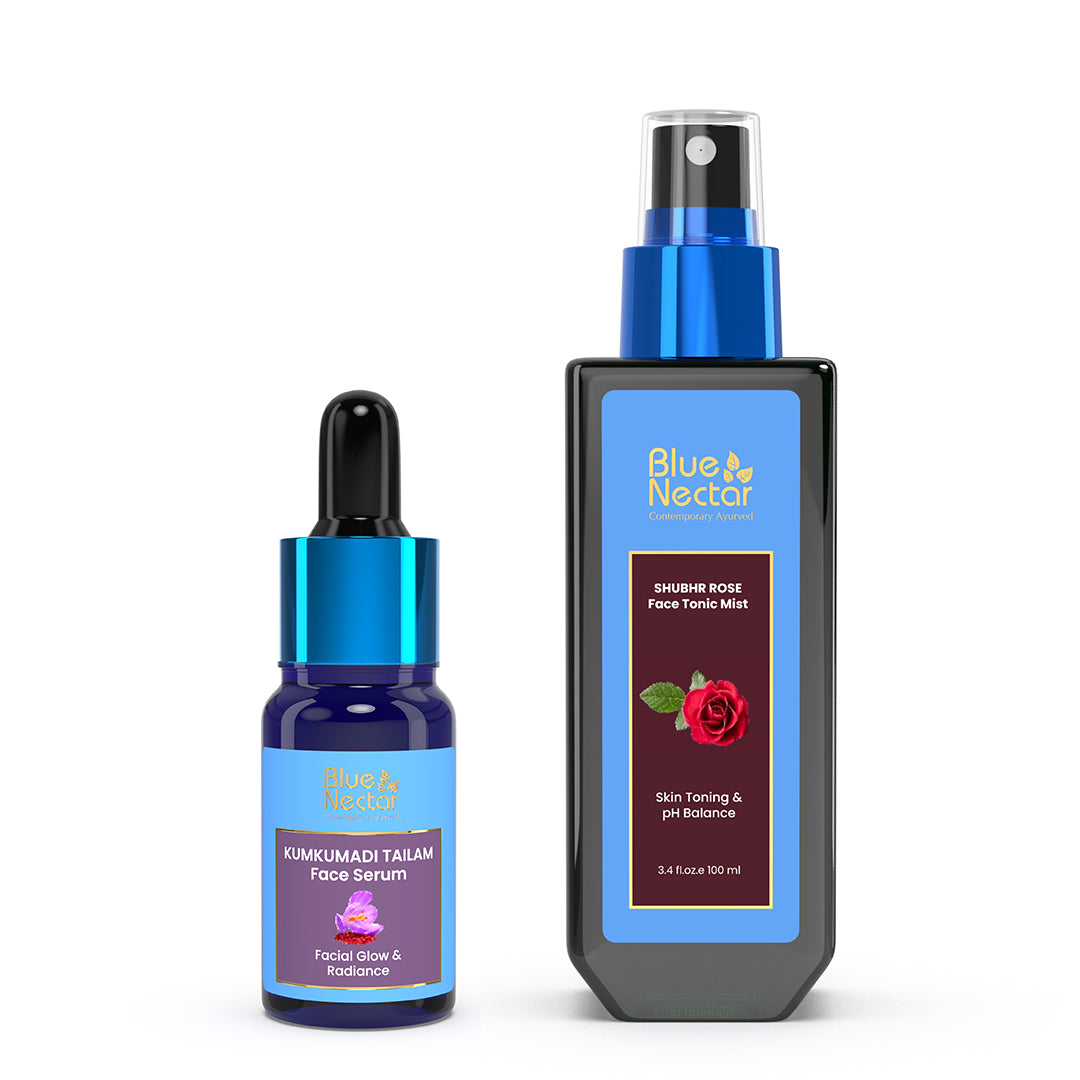 Blue Nectar Kumkumadi Tailam Face Serum with Pure Saffron Oil, Ayurvedic  Kumkumadi Face Oil for Glowing Skin, Natural Serum for Face Glowing, Anti  Aging Serum for use as Moisturizer for Face 10ml