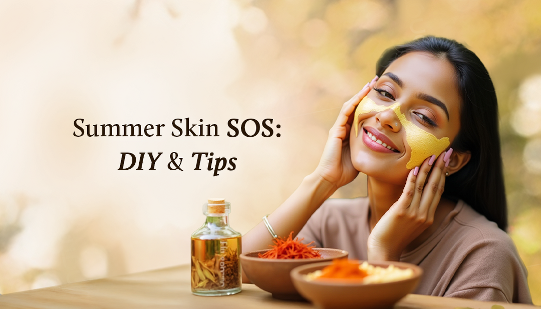 lady is applying DIY ubtan on her cheeks 
