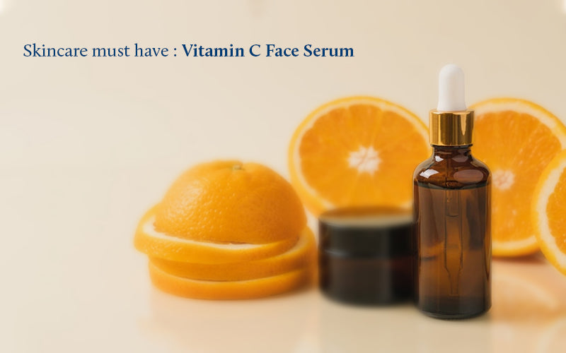 Vitamin C serum for face with oranges 