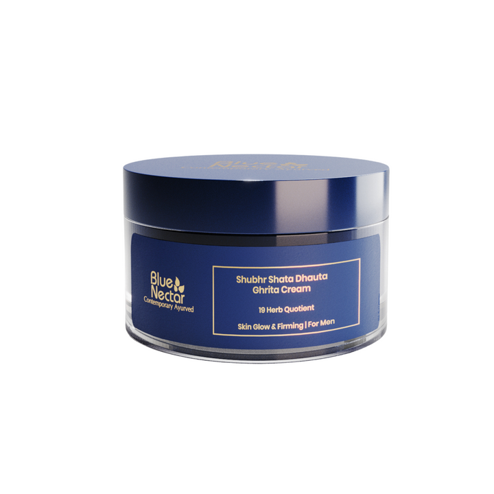 Men's Shata Dhauta Ghrita Face Cream for Glowing Skin (19 herbs, 50g)