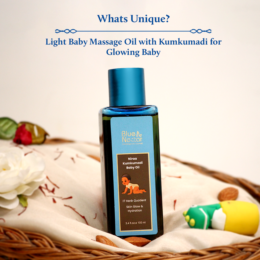 Kumkumadi Baby Body Oil with Organic Ghee for Glowing Skin(17 herbs)