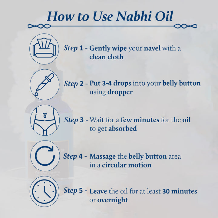 5 steps how to use nabhi oil?