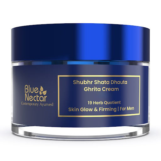 Men's Shata Dhauta Ghrita Face Cream for Glowing Skin (19 herbs, 50g)